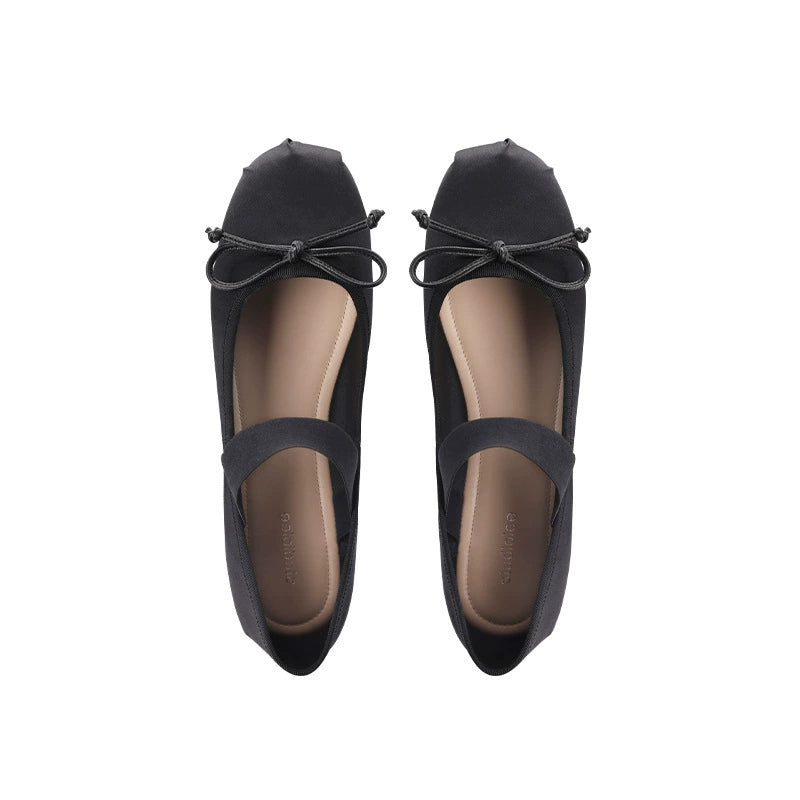 Satin-silk Bow Ballet Flats