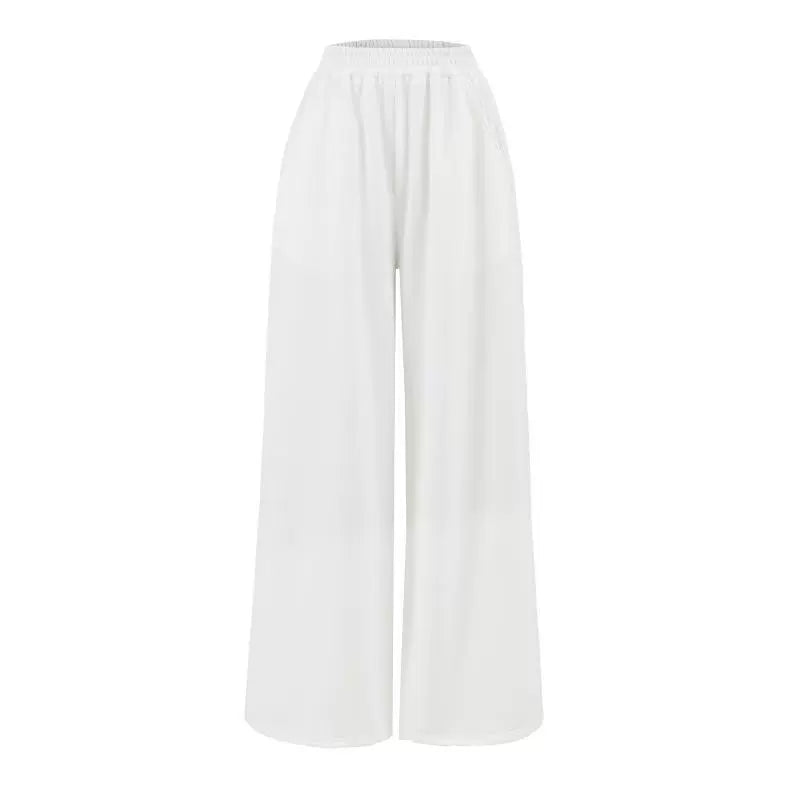 Elastic Waist Wide-Leg Sweatpants