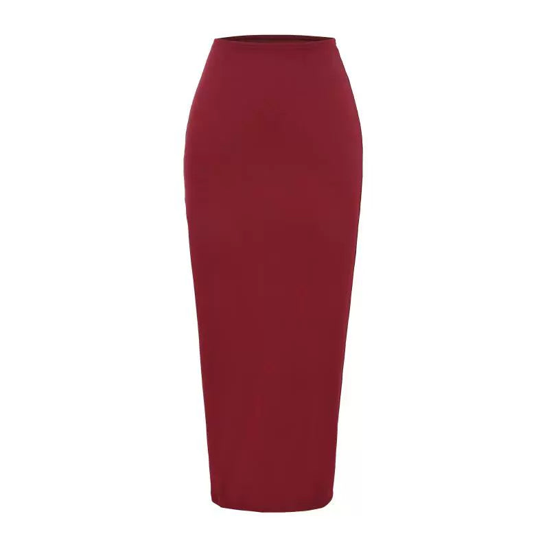 Sicily Slim Satin Midi Skirt
