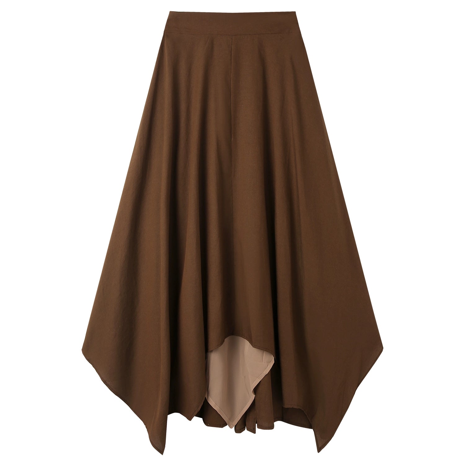 Irregular High Waist A-line Midi Skirt