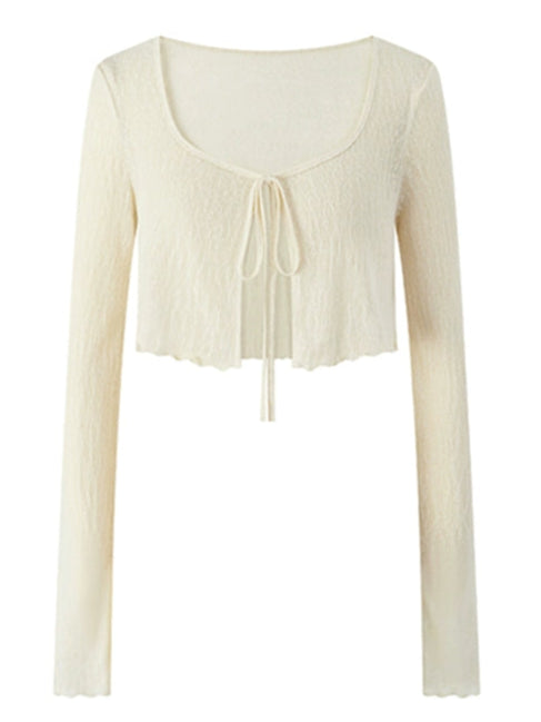 Romantic Thin Knit Crop Cardigan
