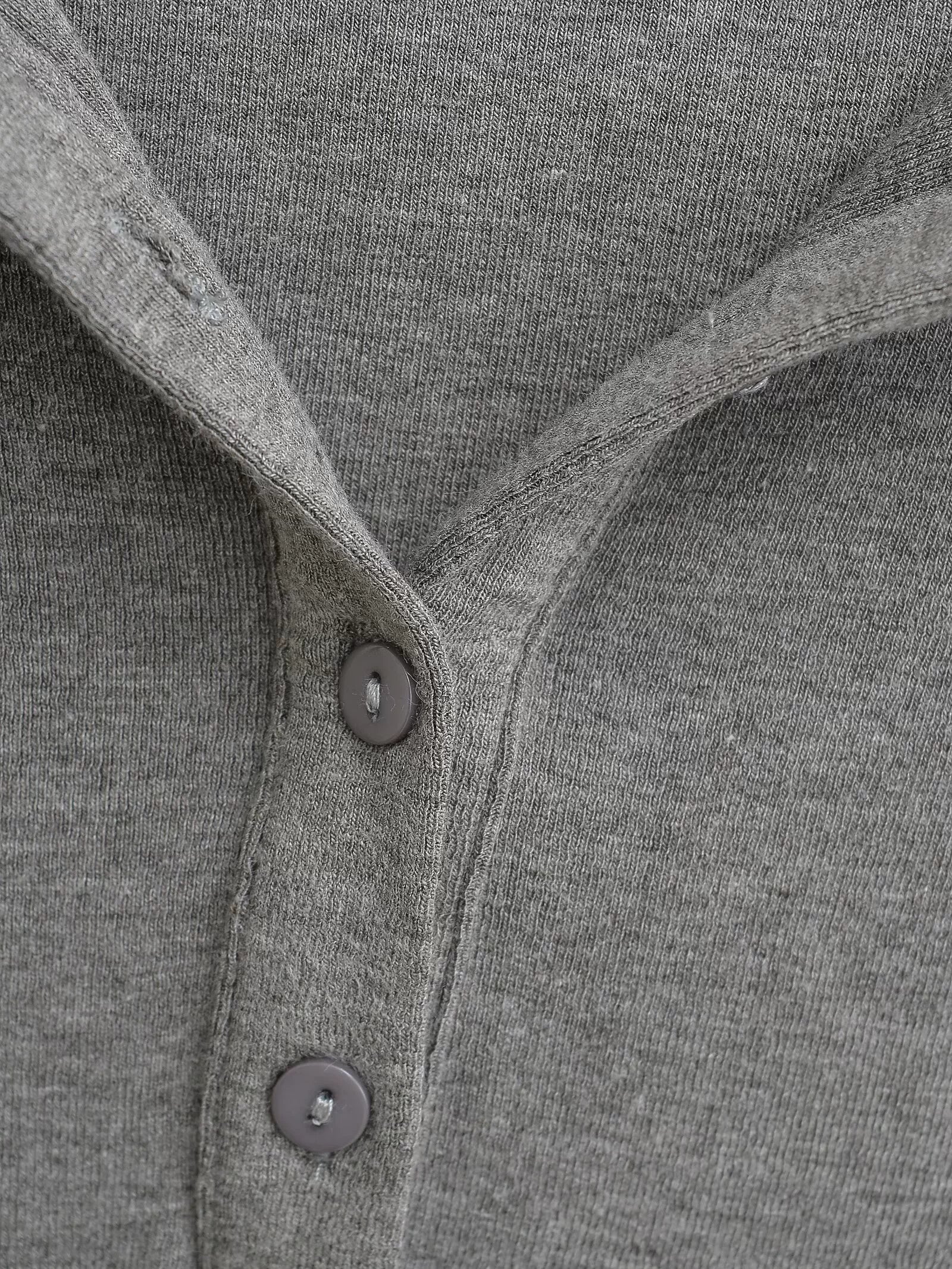 Slim-Fit Hooded Henley Knit Top