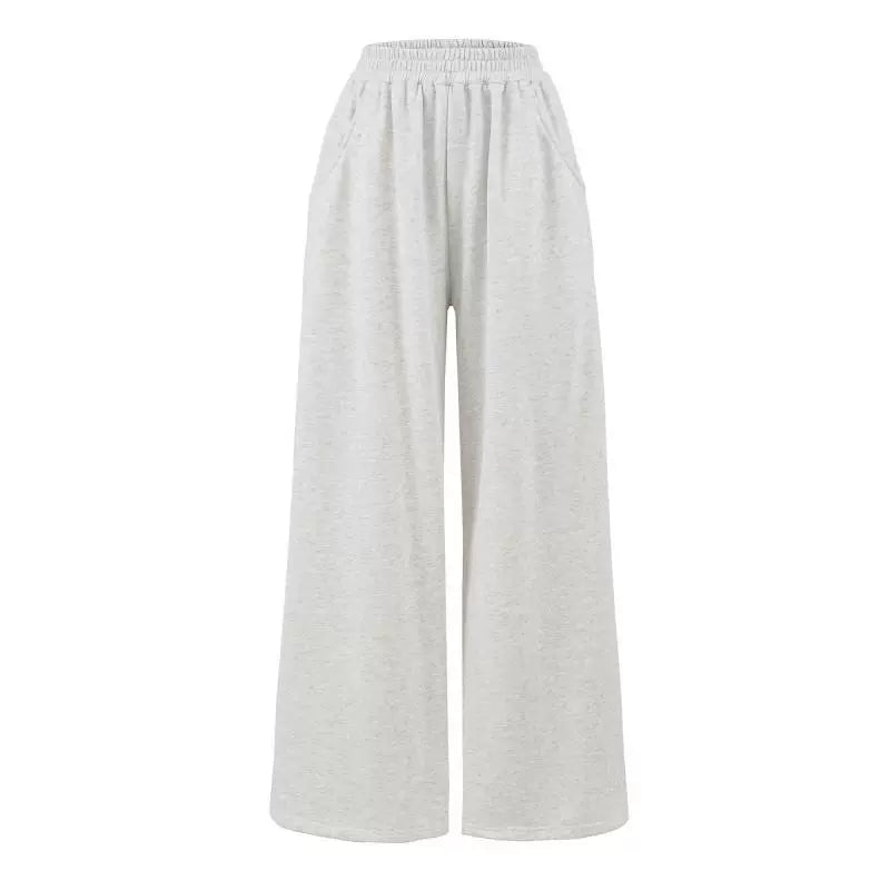 Elastic Waist Wide-Leg Sweatpants
