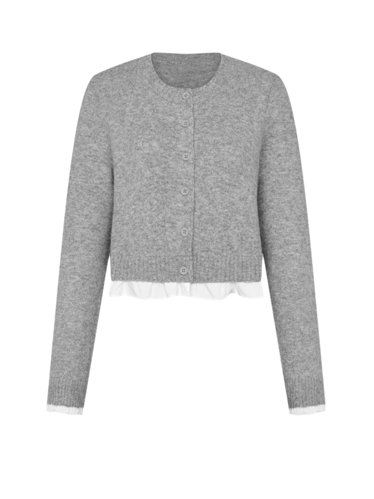 Ruffle Hem Balletcore Knit Cardigan
