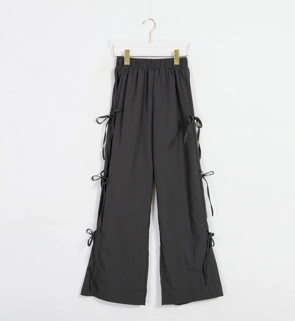 Side Tie Wide Leg Pants