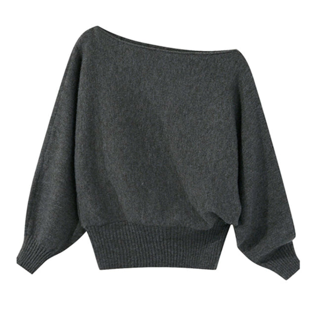 Cozy One-Shoulder Knit Sweater