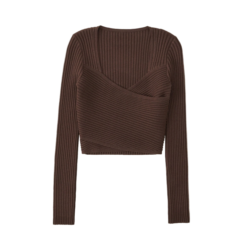 Autumn Slim Knit Crop Top
