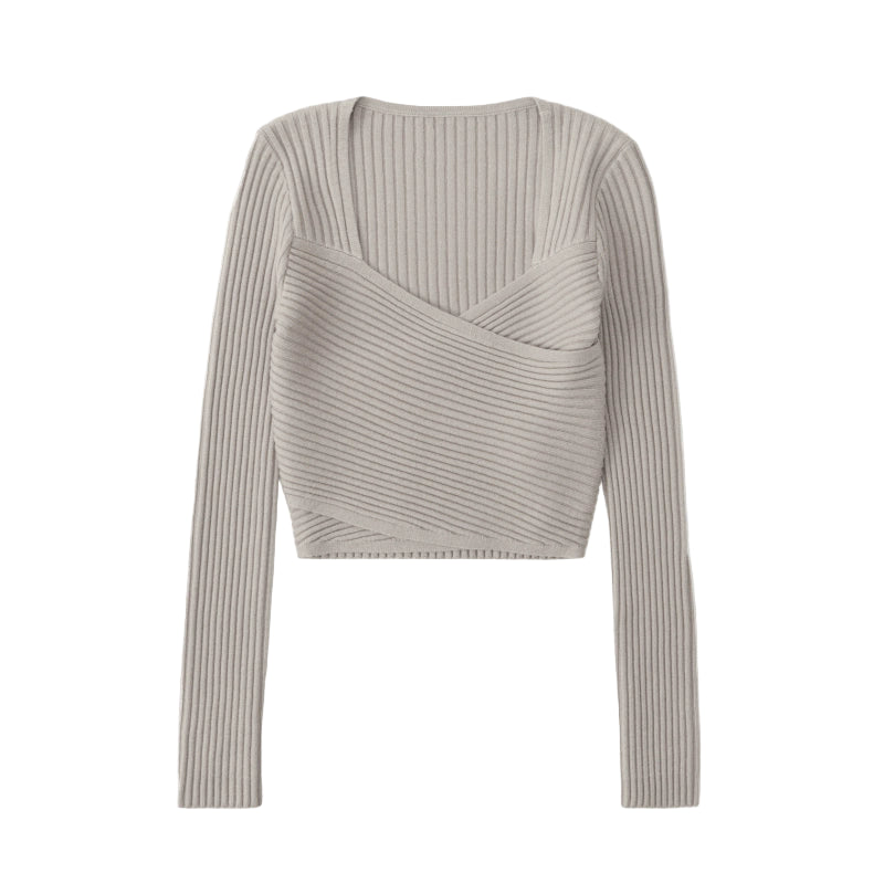 Autumn Slim Knit Crop Top