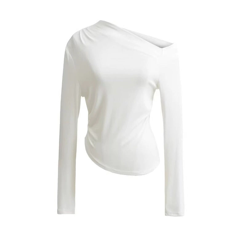 One-Shoulder Asymmetrical Long Sleeve Top