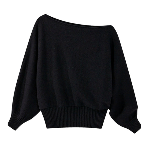 Cozy One-Shoulder Knit Sweater