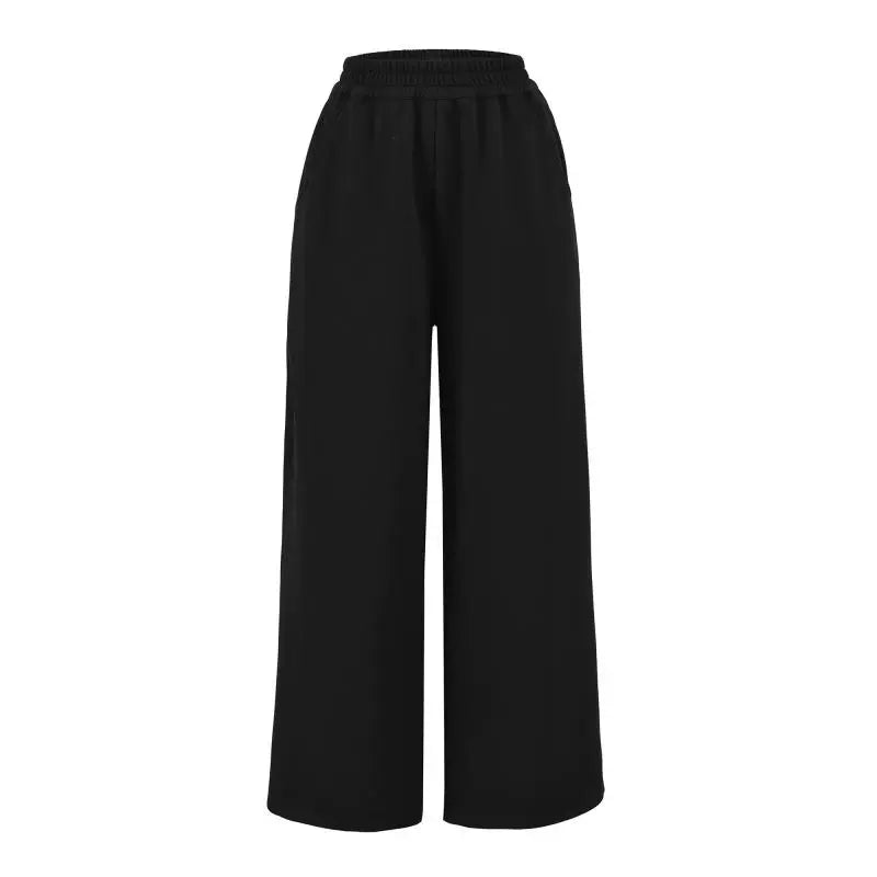 Elastic Waist Wide-Leg Sweatpants