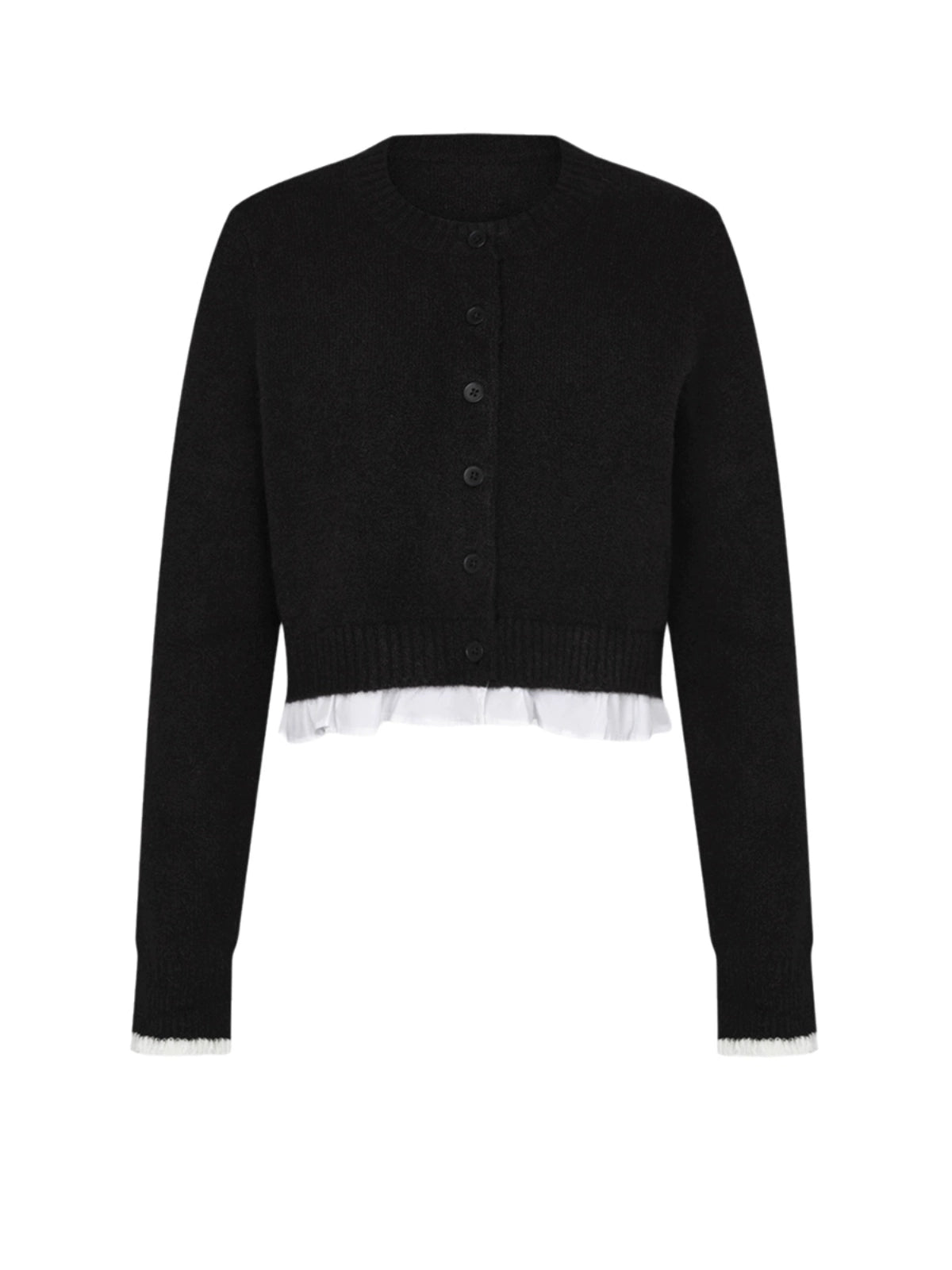 Ruffle Hem Balletcore Knit Cardigan