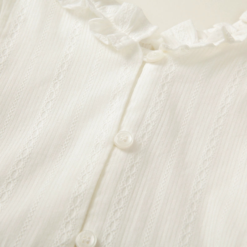 White Ruffle-Trim Slip Dress