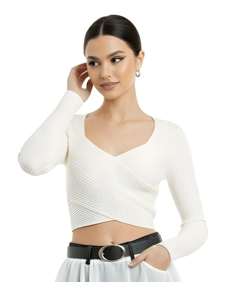 Autumn Slim Knit Crop Top