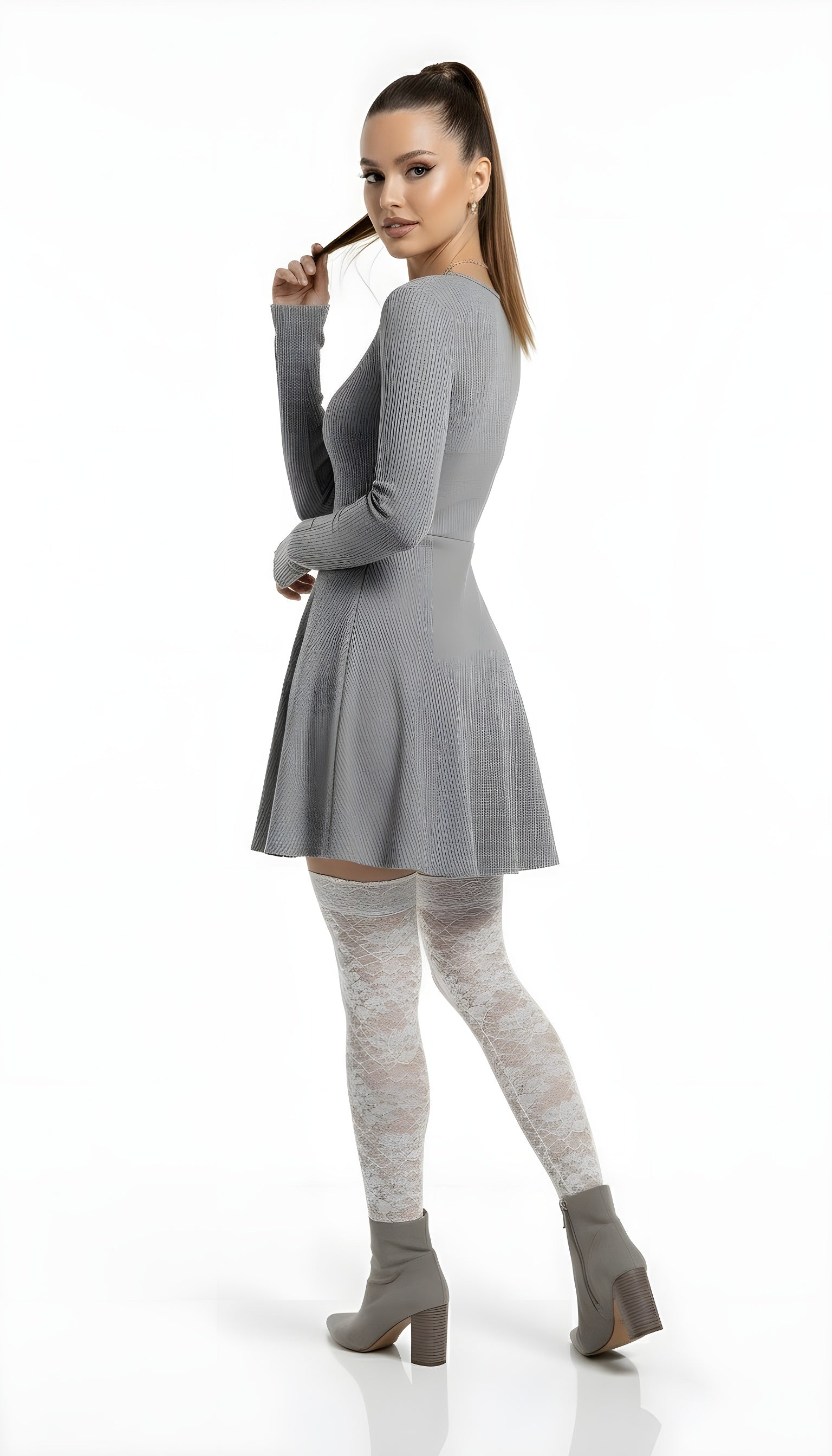 Slim Fit Ribbed Knit Dress