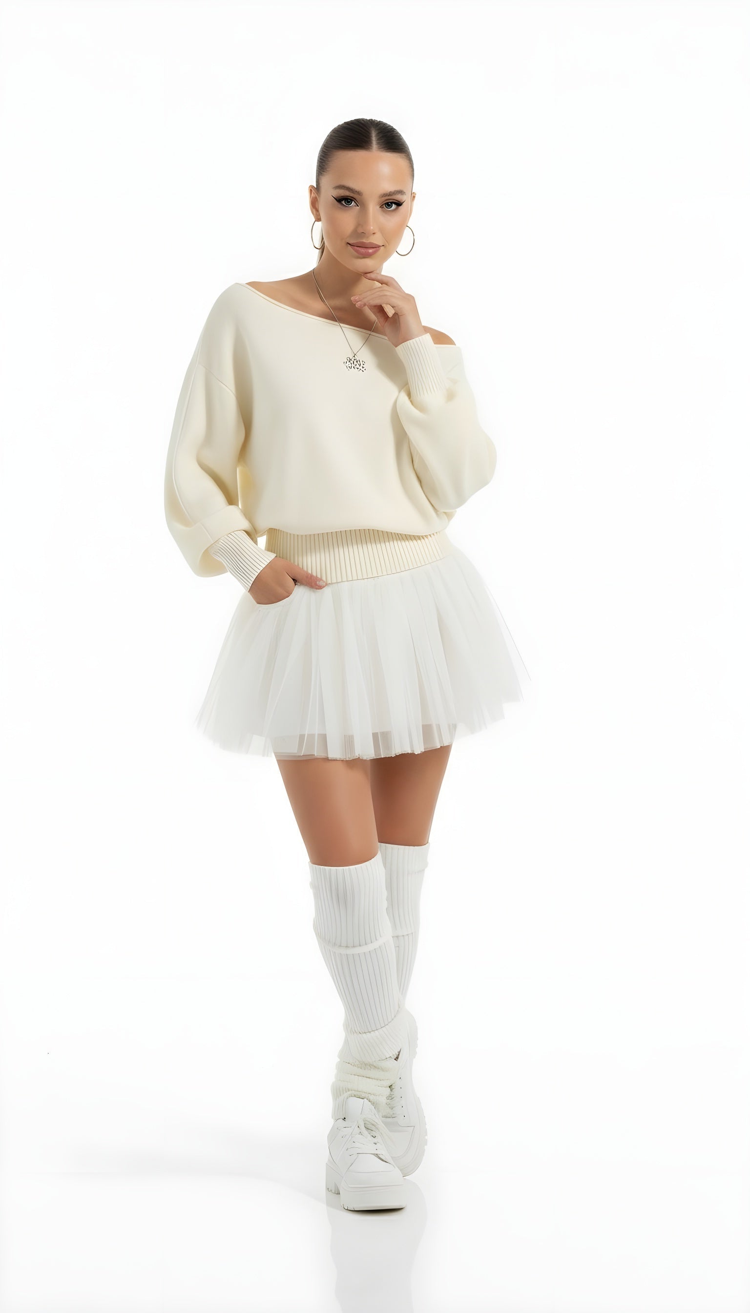 Cozy One-Shoulder Knit Sweater