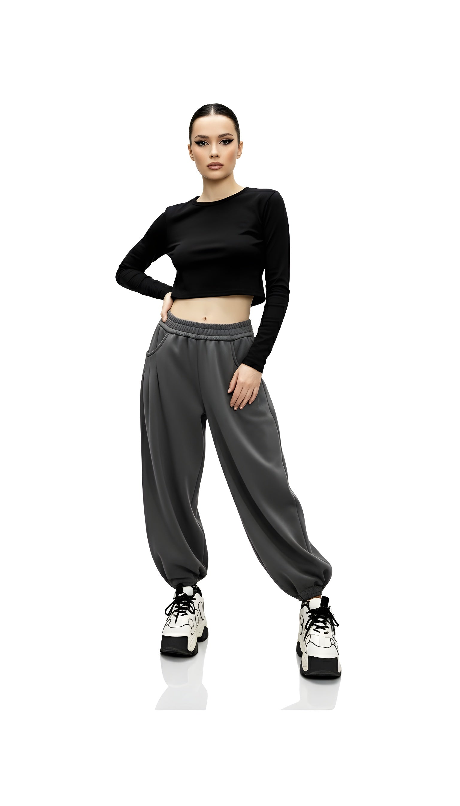 High Waist Loose Pleated Casual Pants