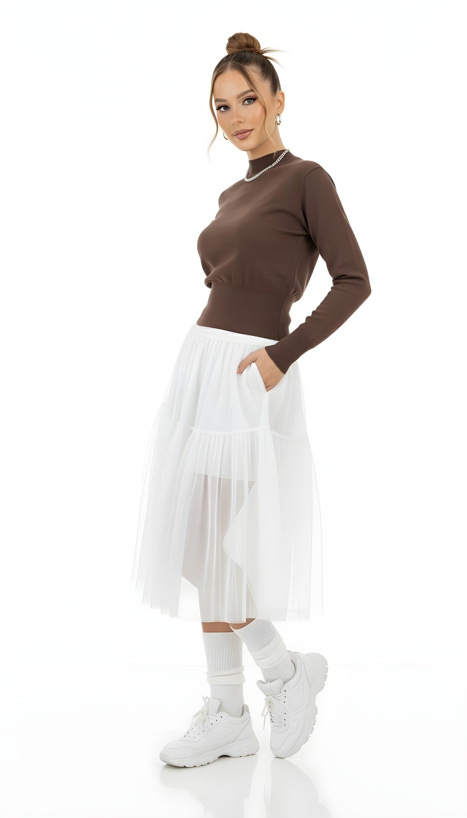 Slim Fit Semi-Turtleneck Sweater