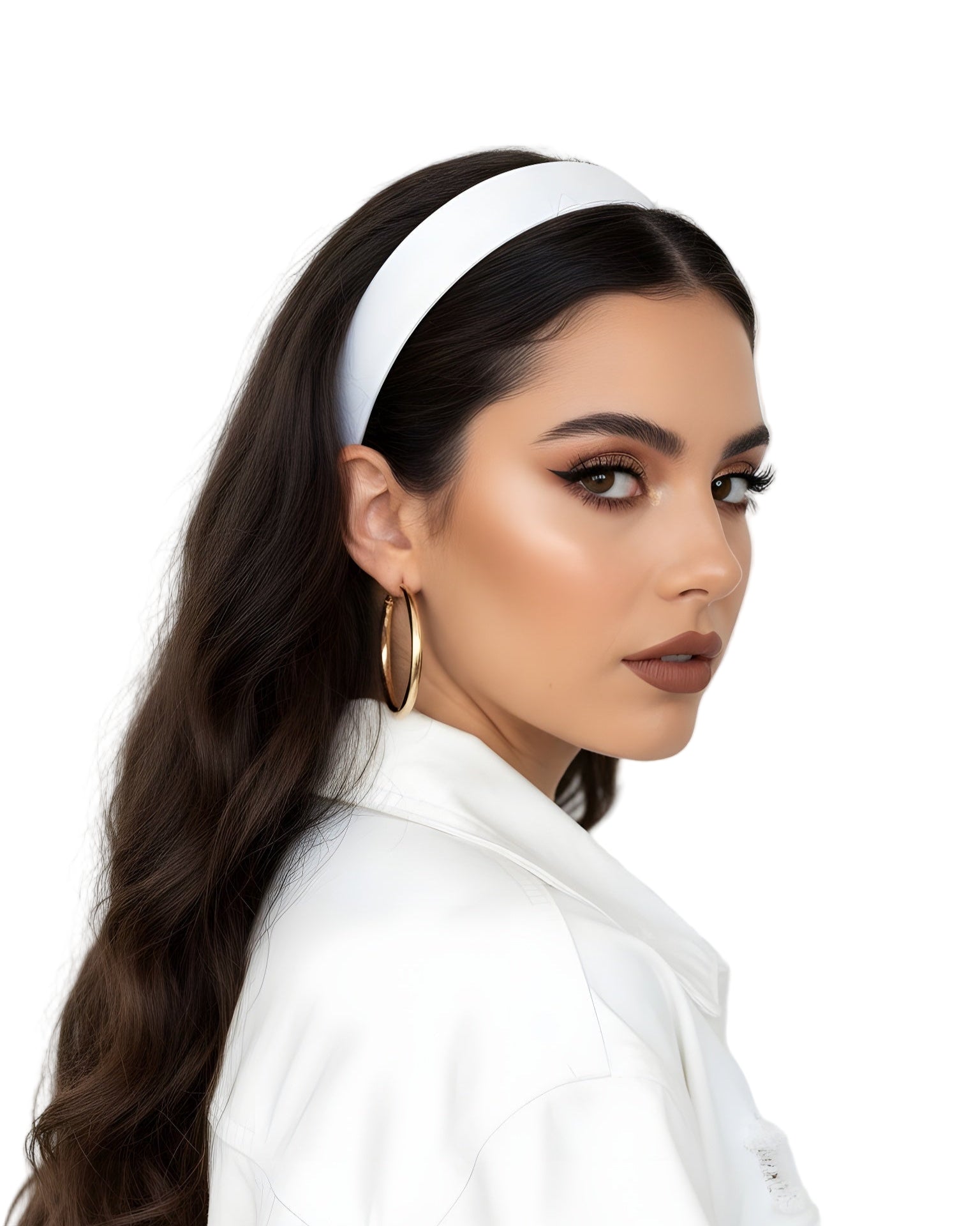 White Satin Retro Headband