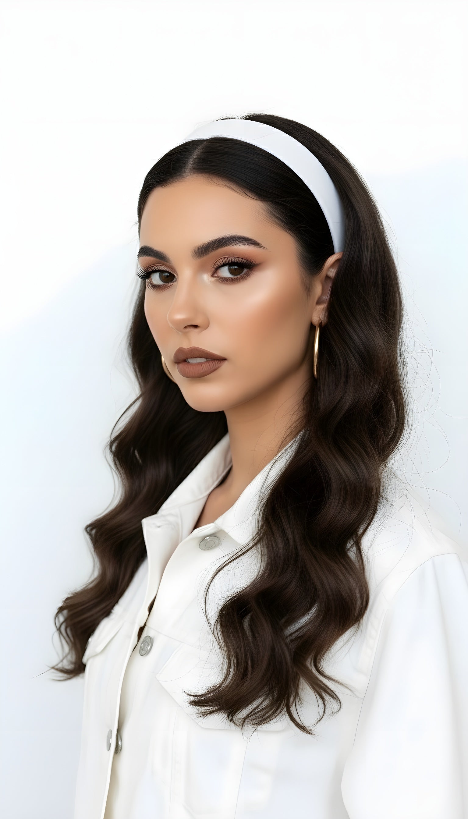 White Satin Retro Headband