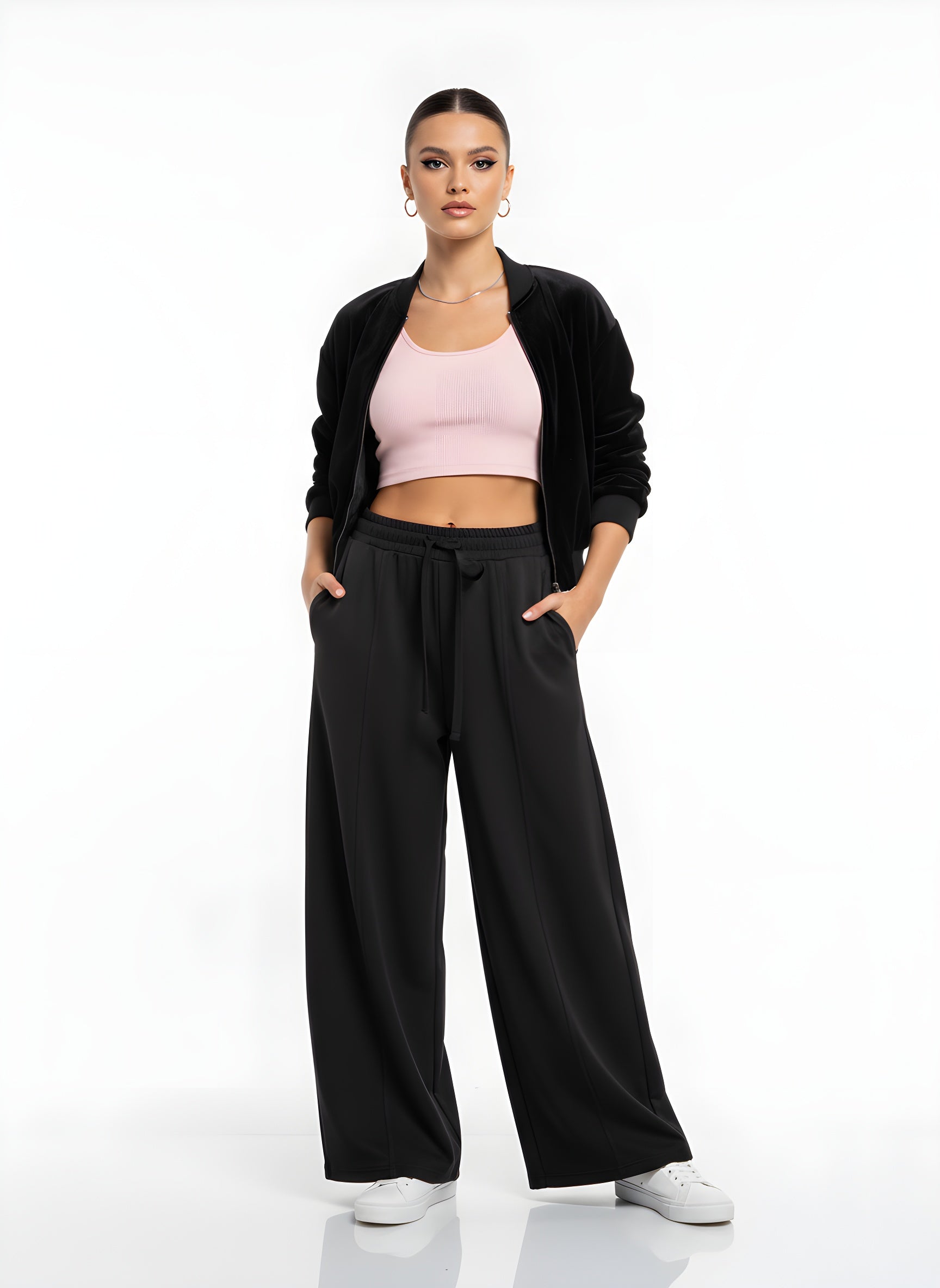 Sicily High Waist Drawstring Wide-Leg Pants