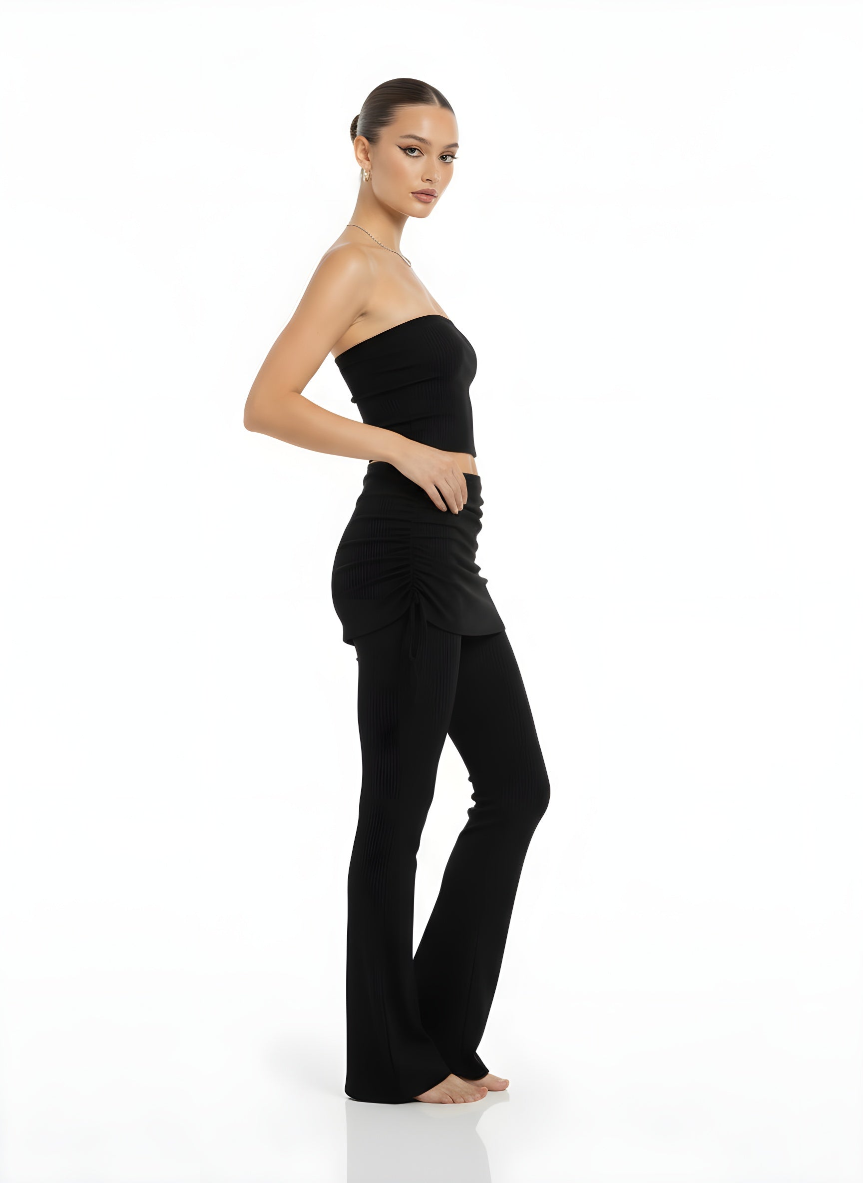 Sicily Ribbed Low Waist Flare Pants
