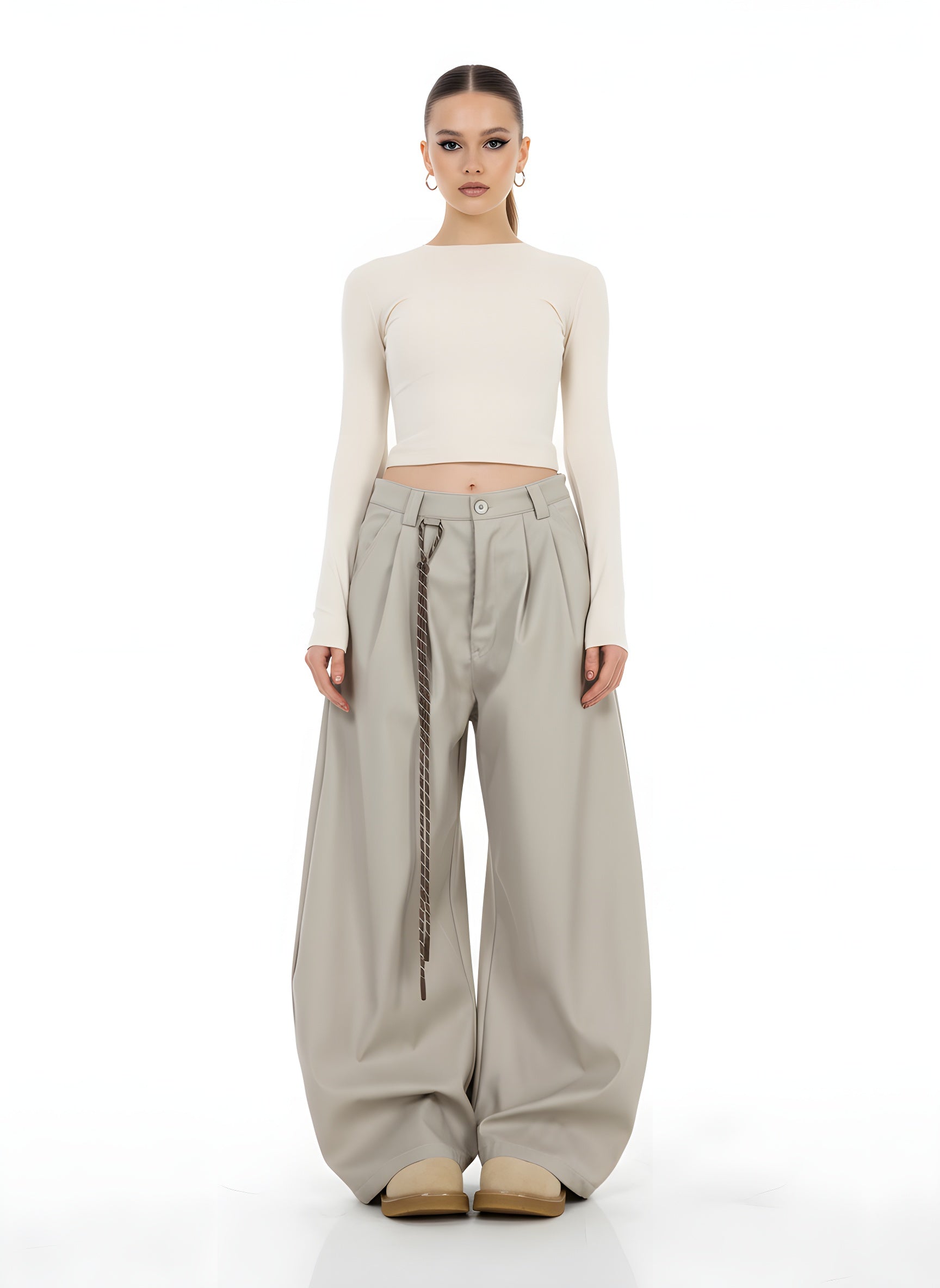 Free Sonata Wide Leg Pleated Pants