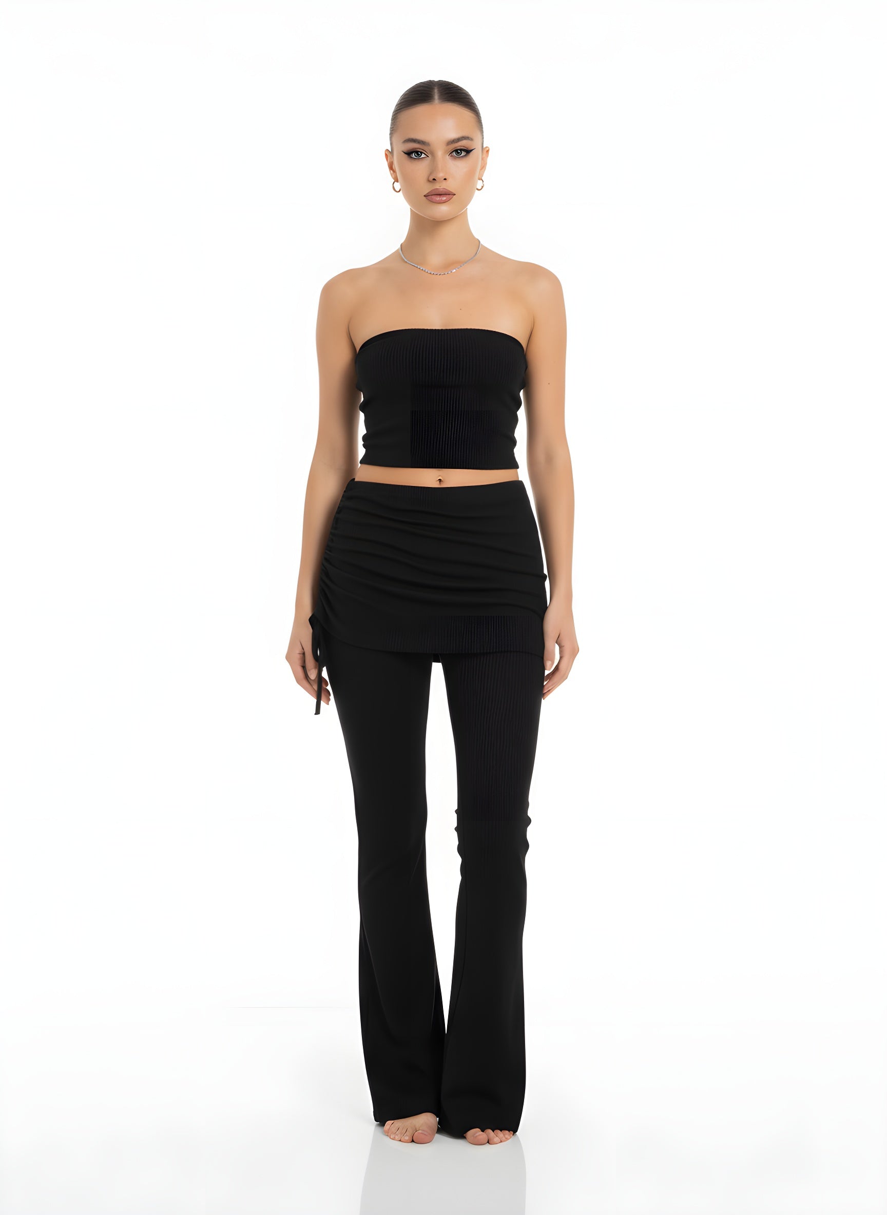 Sicily Ribbed Low Waist Flare Pants