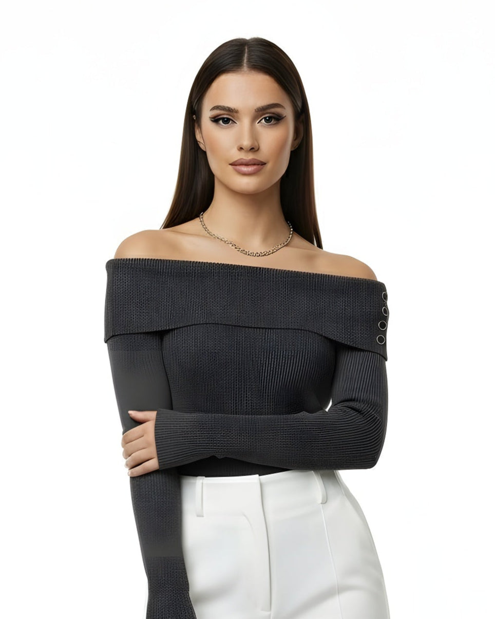 Balletcore Off-Shoulder Knit Top