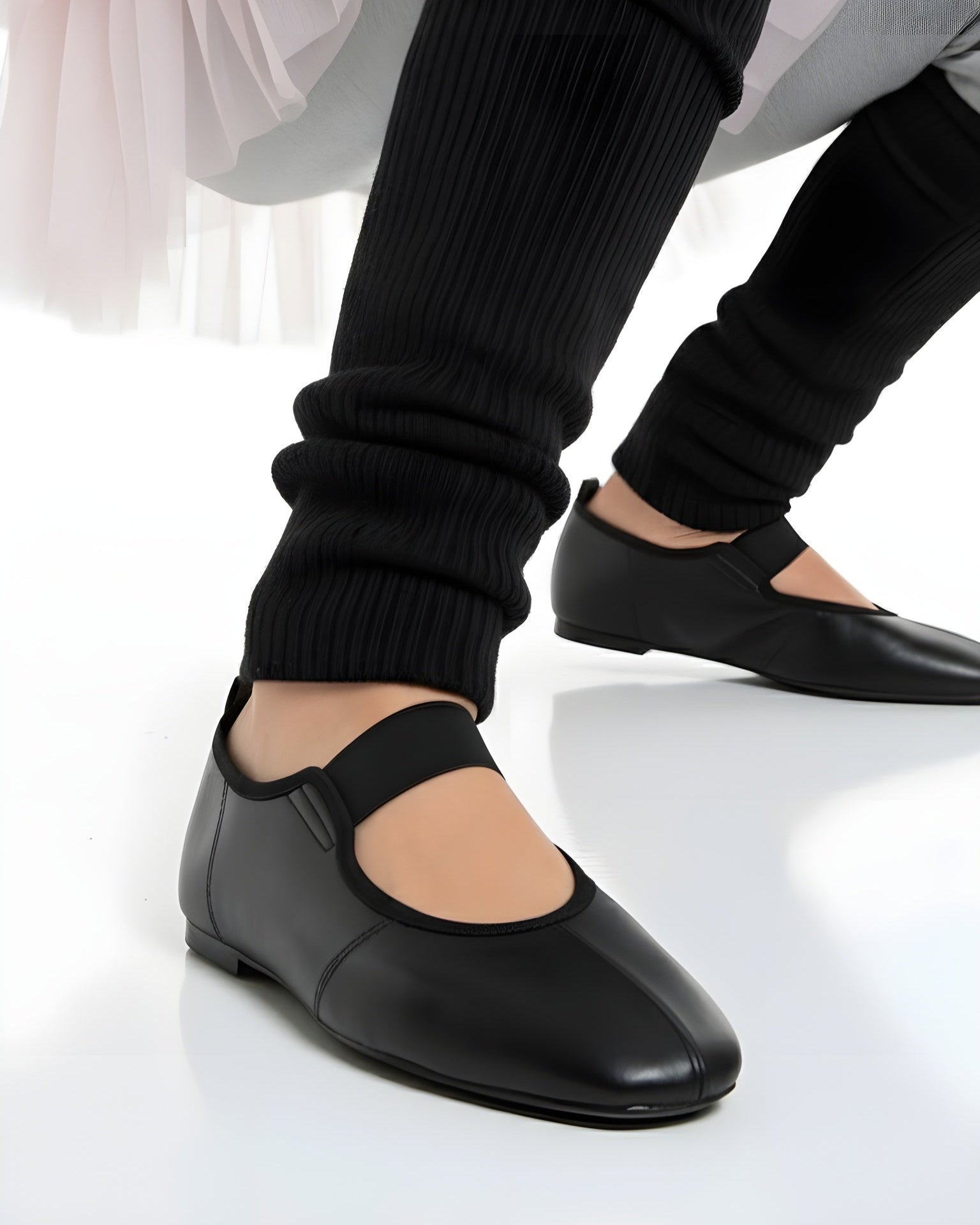 Leather Ballet Flats Mary Jane Shoes